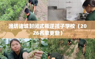 潍坊诸城封闭式叛逆孩子学校（2026名单更新）