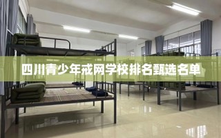 四川青少年戒网学校排名甄选名单