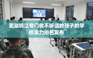 芜湖鸠江专门收不听话的孩子的学校实力排名发布