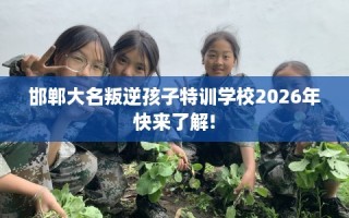 邯郸大名叛逆孩子特训学校2026年快来了解!