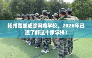 扬州高邮戒除网瘾学校，2026年迅速了解这十家学校！