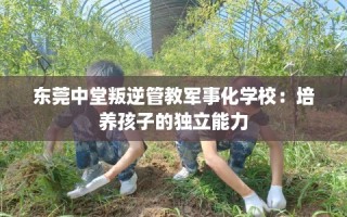 东莞中堂叛逆管教军事化学校：培养孩子的独立能力