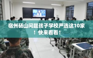 宿州砀山问题孩子学校严选这10家！快来看看！