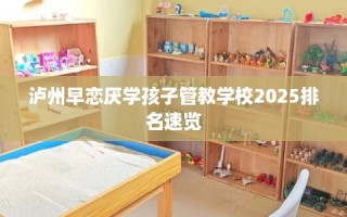 泸州早恋厌学孩子管教学校2025排名速览