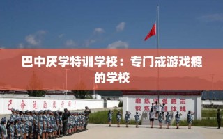 巴中厌学特训学校：专门戒游戏瘾的学校