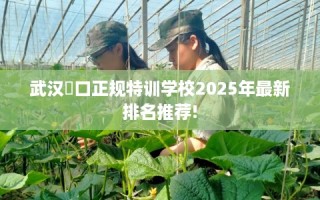 武汉硚口正规特训学校2025年最新排名推荐!