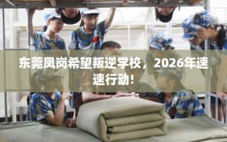 东莞凤岗希望叛逆学校，2026年速速行动!