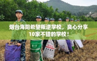 烟台海阳希望叛逆学校，良心分享10家不错的学校！