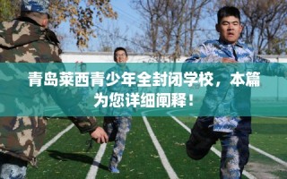 青岛莱西青少年全封闭学校，本篇为您详细阐释！