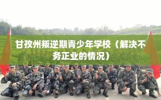 甘孜州叛逆期青少年学校（解决不务正业的情况）