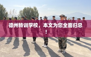 德州特训学校，本文为您全面归总！
