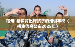宿州埇桥教育出好孩子的培训学校（招生信息公布2025年）