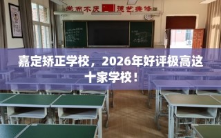 嘉定矫正学校，2026年好评极高这十家学校！