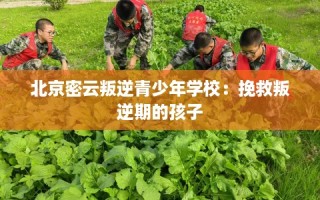 北京密云叛逆青少年学校：挽救叛逆期的孩子