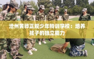 沧州黄骅正规少年特训学校：培养孩子的独立能力