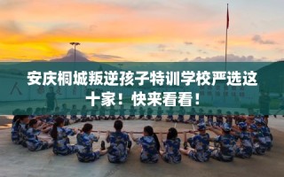 安庆桐城叛逆孩子特训学校严选这十家！快来看看！