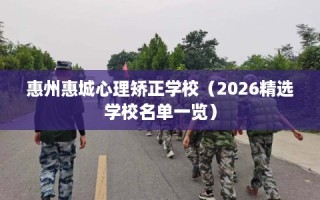 惠州惠城心理矫正学校（2026精选学校名单一览）