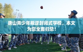 唐山青少年叛逆封闭式学校，本文为您全面归总！