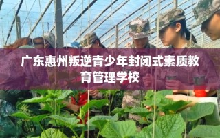 广东惠州叛逆青少年封闭式素质教育管理学校