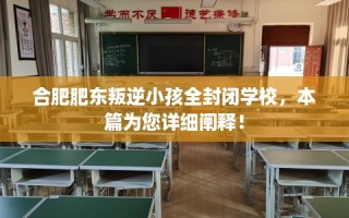 合肥肥东叛逆小孩全封闭学校，本篇为您详细阐释！
