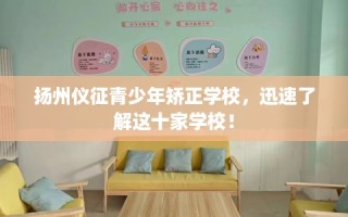 扬州仪征青少年矫正学校，迅速了解这十家学校！