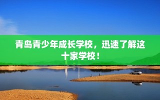 青岛青少年成长学校，迅速了解这十家学校！