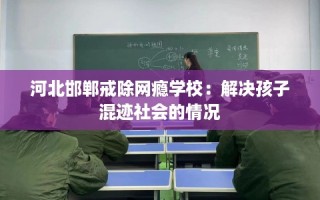 河北邯郸戒除网瘾学校：解决孩子混迹社会的情况