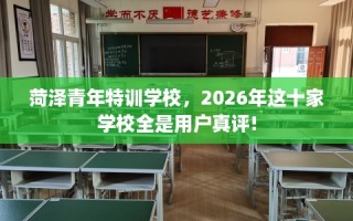 菏泽青年特训学校，2026年这十家学校全是用户真评!