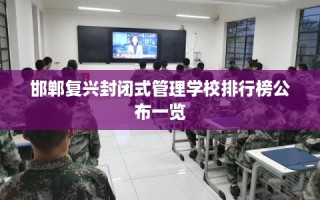 邯郸复兴封闭式管理学校排行榜公布一览