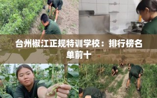 台州椒江正规特训学校：排行榜名单前十