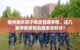 惠州惠东孩子叛逆管理学校，这几家学校得到当地家长好评！