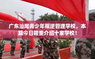 广东汕尾青少年叛逆管理学校，本篇今日隆重介绍十家学校！