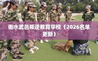 衡水武邑叛逆教育学校（2026名单更新）
