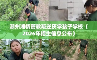 潮州湘桥管教叛逆厌学孩子学校（2026年招生信息公布）