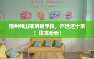 宿州砀山戒网瘾学校，严选这十家！快来看看！