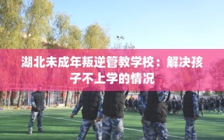 湖北未成年叛逆管教学校：解决孩子不上学的情况