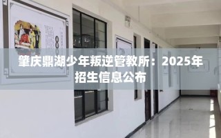 肇庆鼎湖少年叛逆管教所：2025年招生信息公布