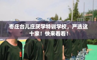 枣庄台儿庄厌学特训学校，严选这十家！快来看看！